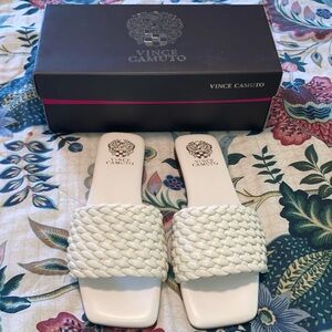 NEW Vince Camuto VC-Arusha Creamy White Braided Sandals Size 10